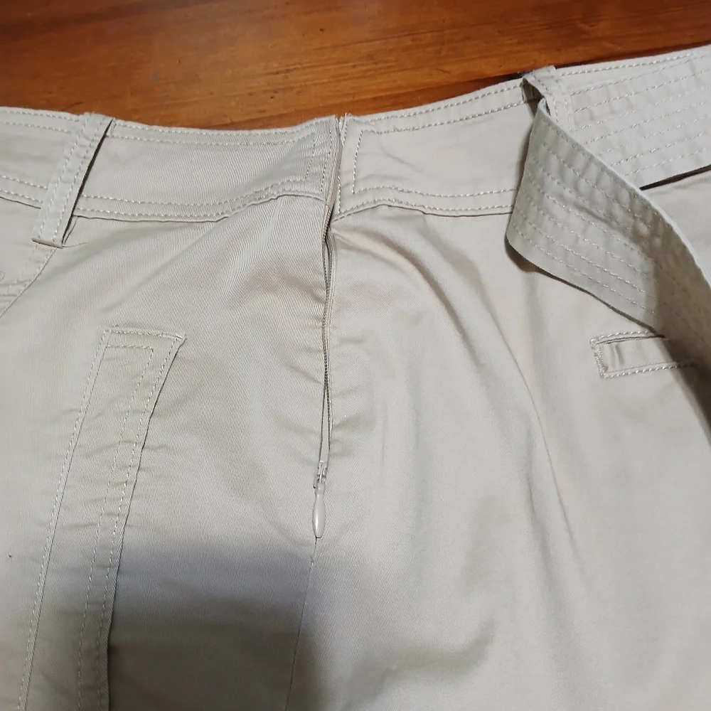 Ralph Lauren Cream Gold Mini‎ Pencil Skirt Size16W